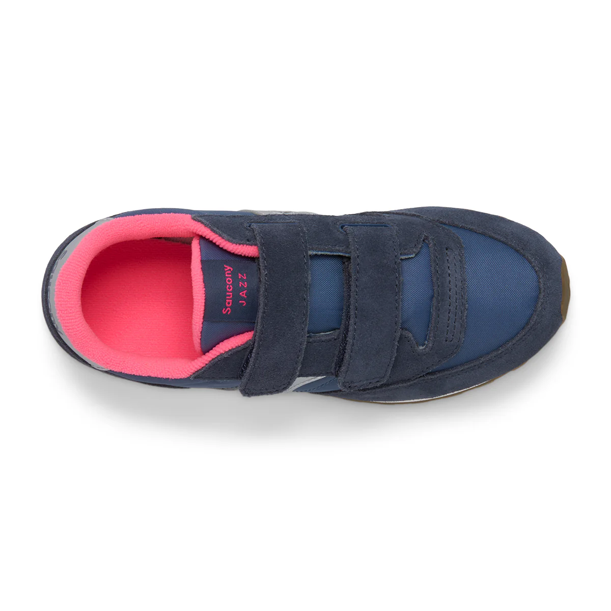 Jazz Double Hook & Loop Sneaker - Big Kid Navy/Silver/Pink - Image 5