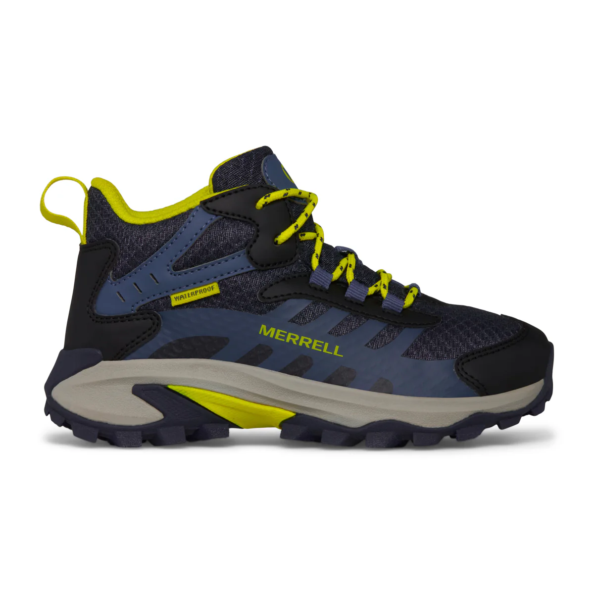 Moab Speed 2 Mid Waterproof Hiker - Big Kid Navy/Hi Viz - Image 6